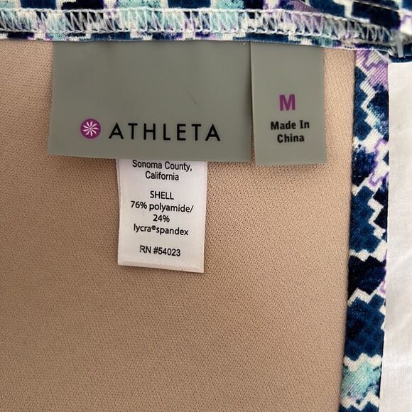 Athlete AQUALUXE Print Halter Bikini Top in Blue Tile - Picture 4 of 7